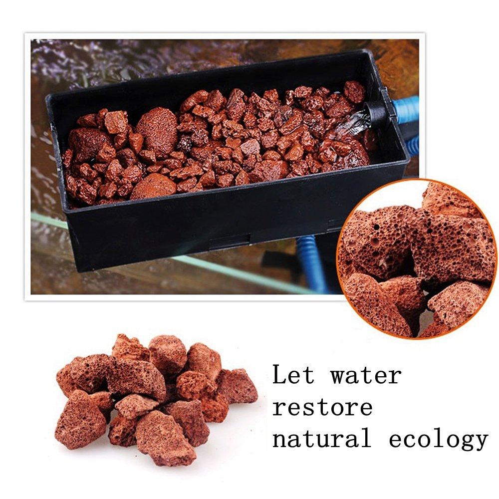 400g Sphere Bio-Filter Media for Marine and Freshwater Aquariums, Red Volcanic Rock
