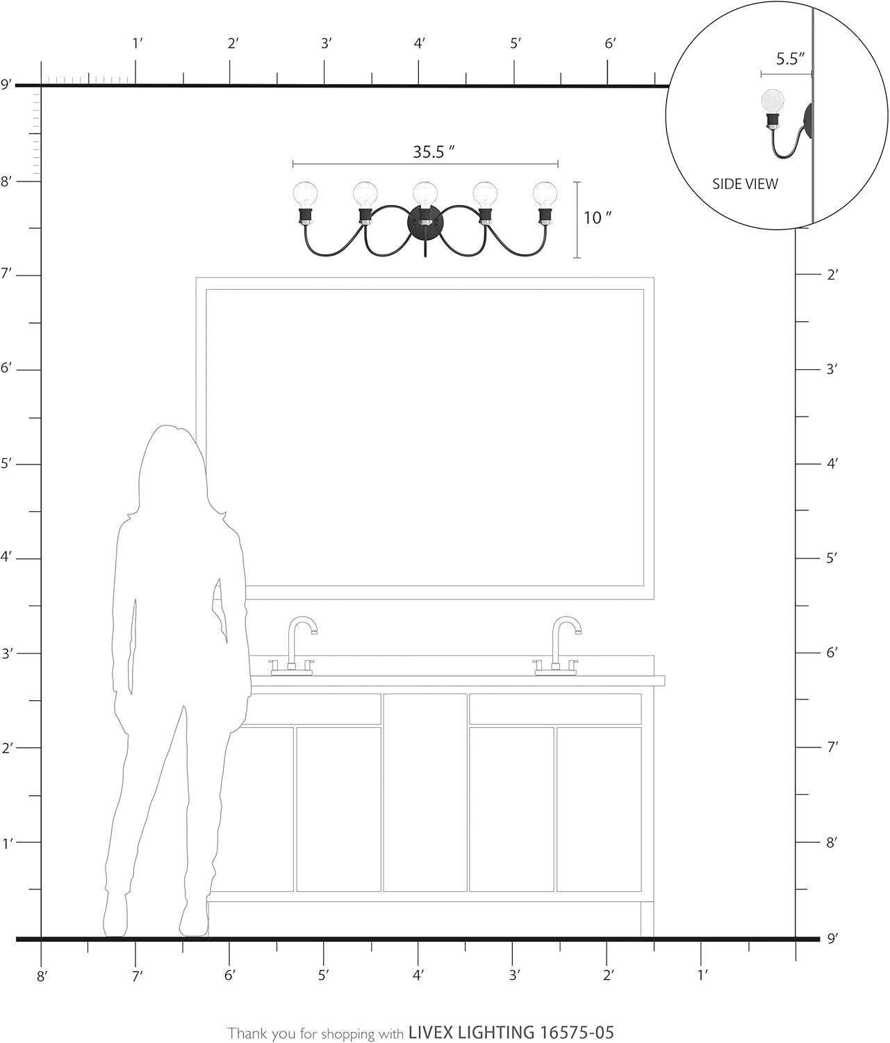 Livex Lighting Lansdale 5 - Light Vanity in  Polished Chrome