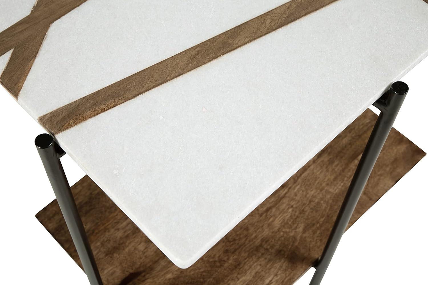 17 Stories Lajoy Marble Top End Table