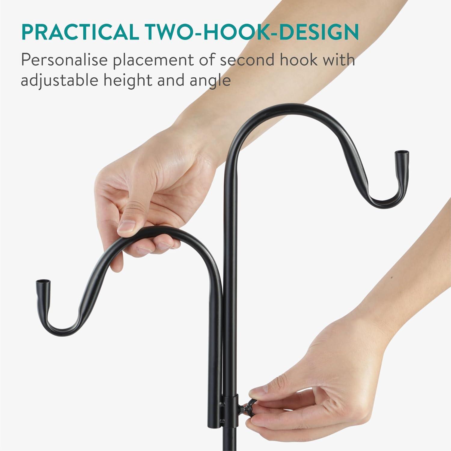 Shepherds Hooks For Outdoor - Hanging Bird Feeder Plant Pot Hook Stand Pole For Garden - Adjustable Hooks For Hummingbird Feeders And Plants