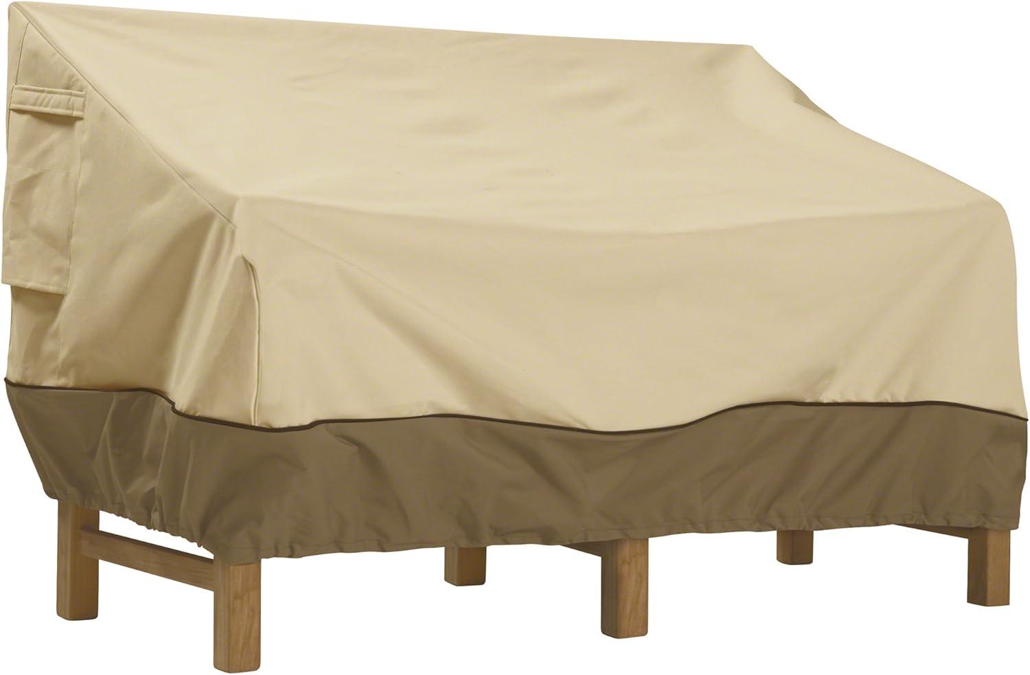 Extra Large Tan and Brown Water-Resistant Patio Sofa Cover