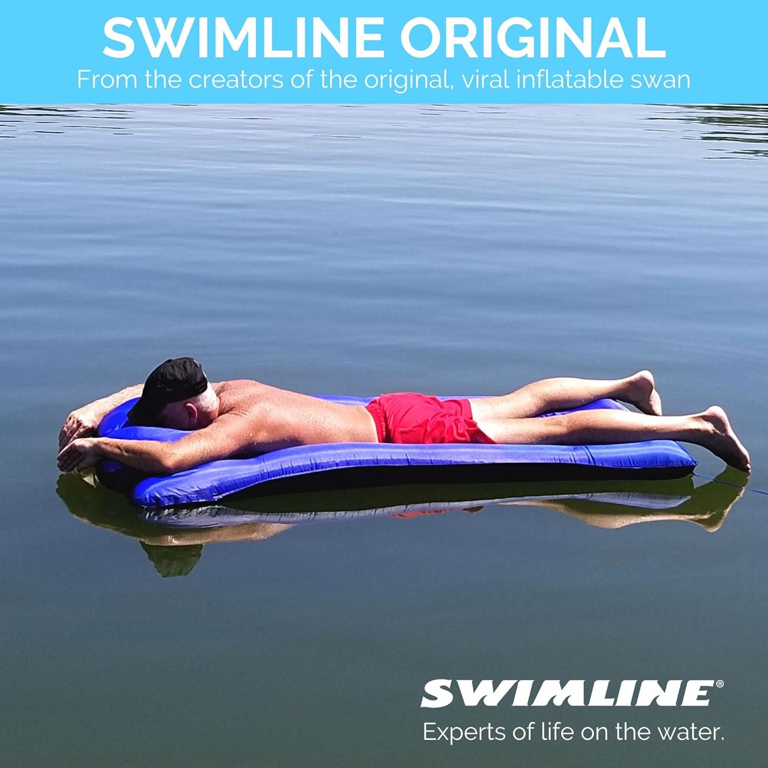 Swimline Ultimate Super-Sized Floating Mattress, Blue/Black