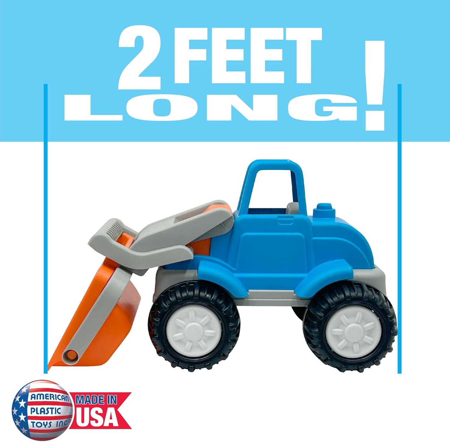 Gigantic Blue and Orange Plastic Loader Truck with Knobby Wheels