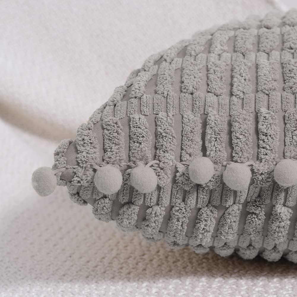 Fymlhomi 2 Packs Sage Green Decorative Throw Pillow Covers 18x18 Inch for Couch Bed Sofa, Modern Farmhouse Boho Home Decor, Soft Cute Plush Corduroy Cushion Case 45x45 CM