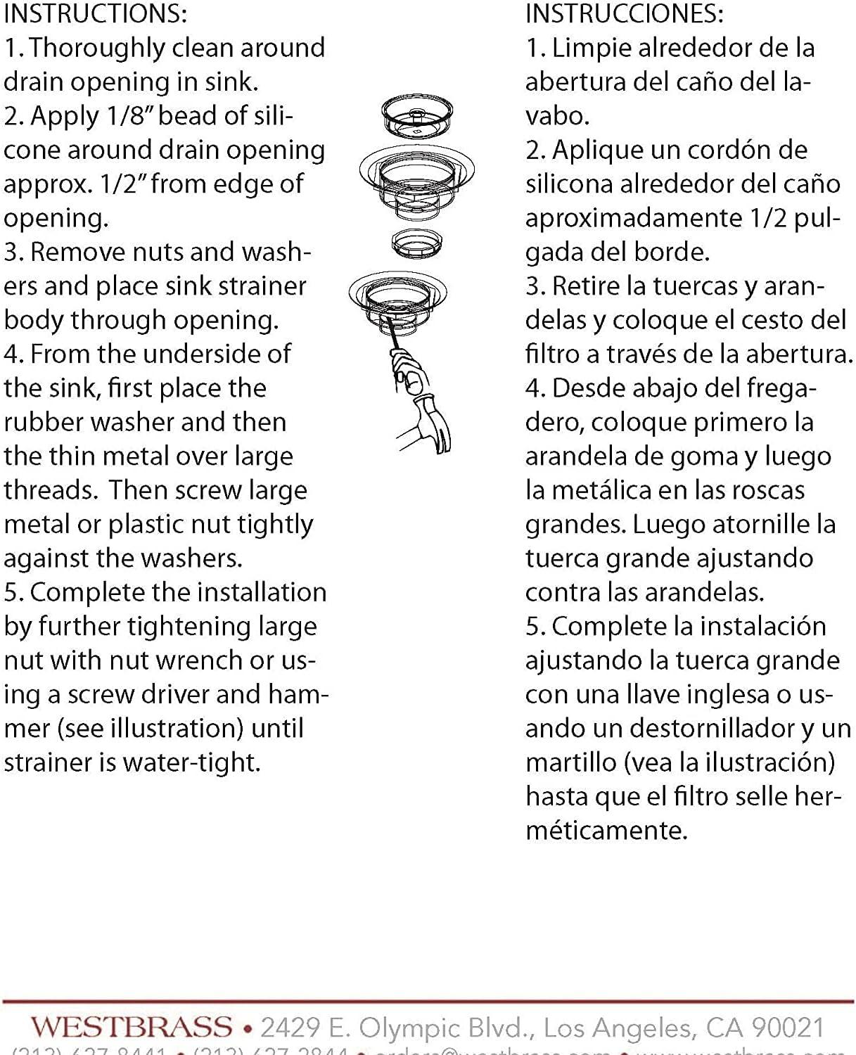 Solid Brass Style Kitchen Sink Basket Strainer