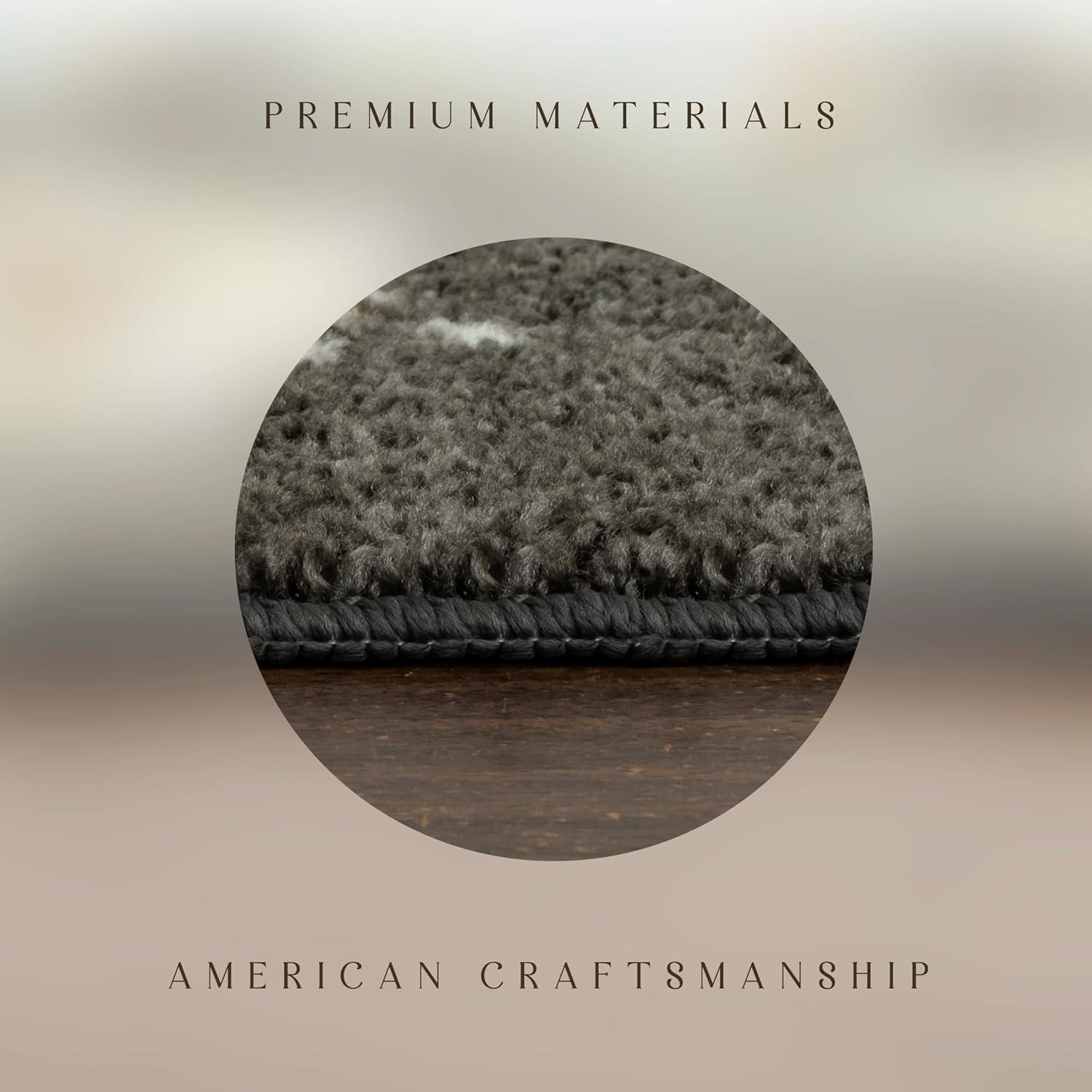 Gray Floral Tufted Washable Accent Rug