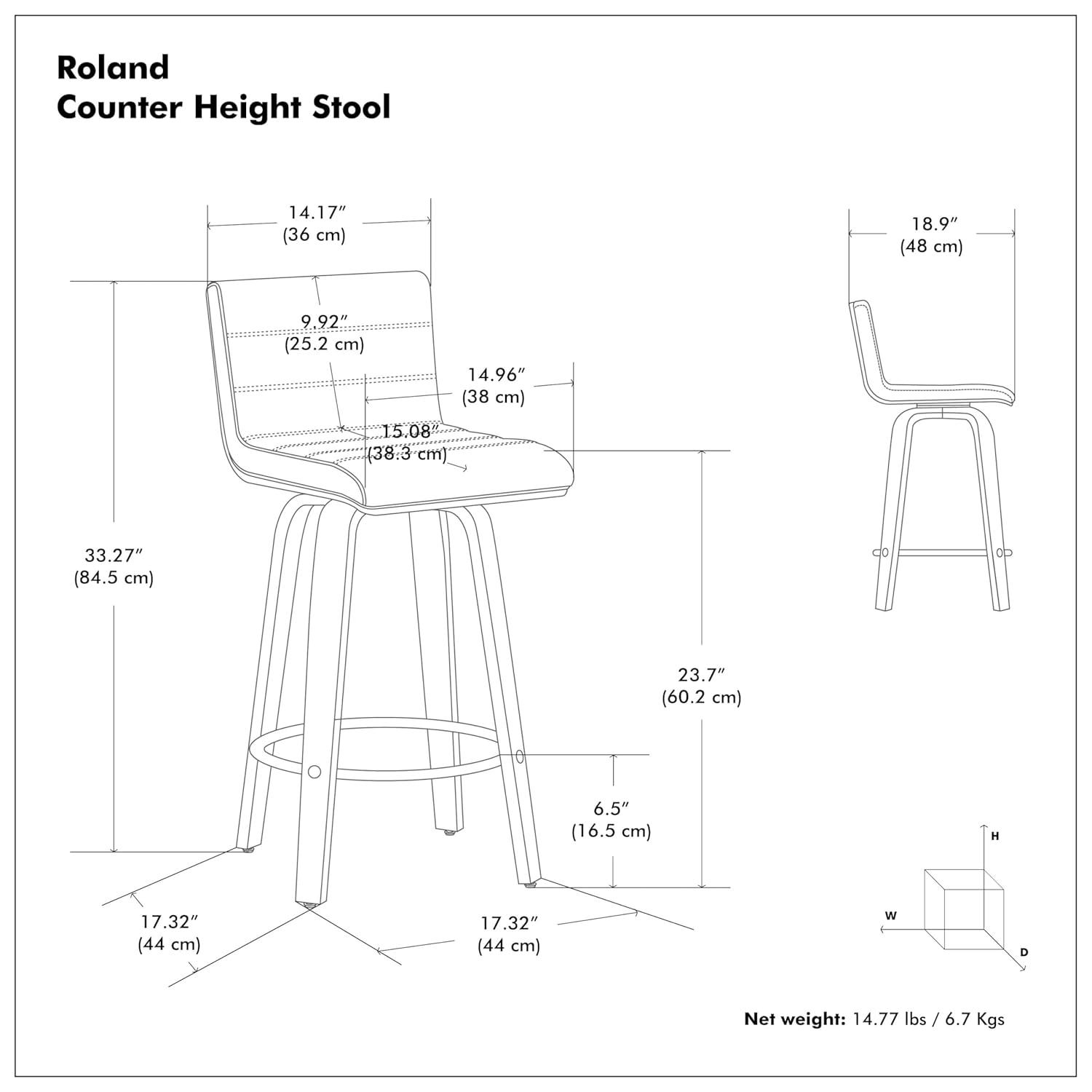 Roland Swivel Upholstered Counter Stool