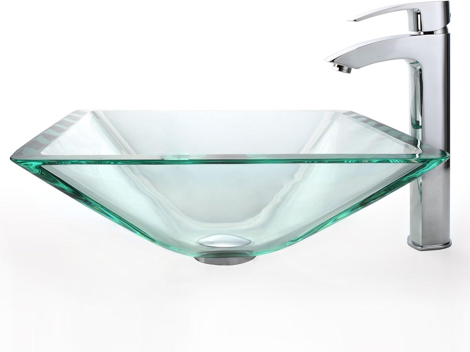 Square Glass Vessel Bathroom Sink