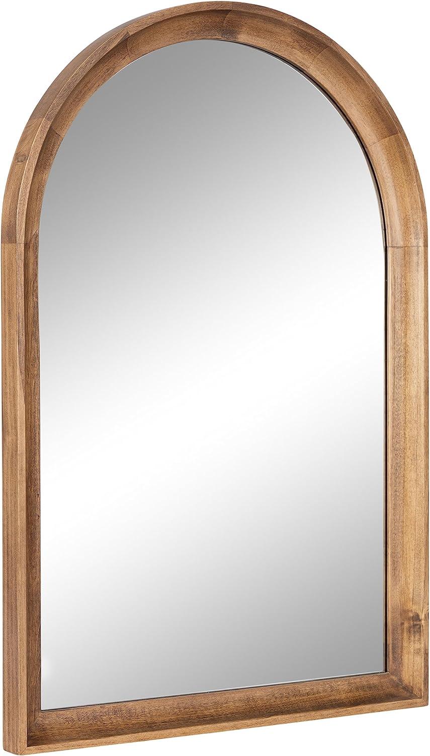 20"x30" Hatherleigh Arch Wood Wall Mirror Natural: Durable, Light Finish - Kate & Laurel All Things Decor