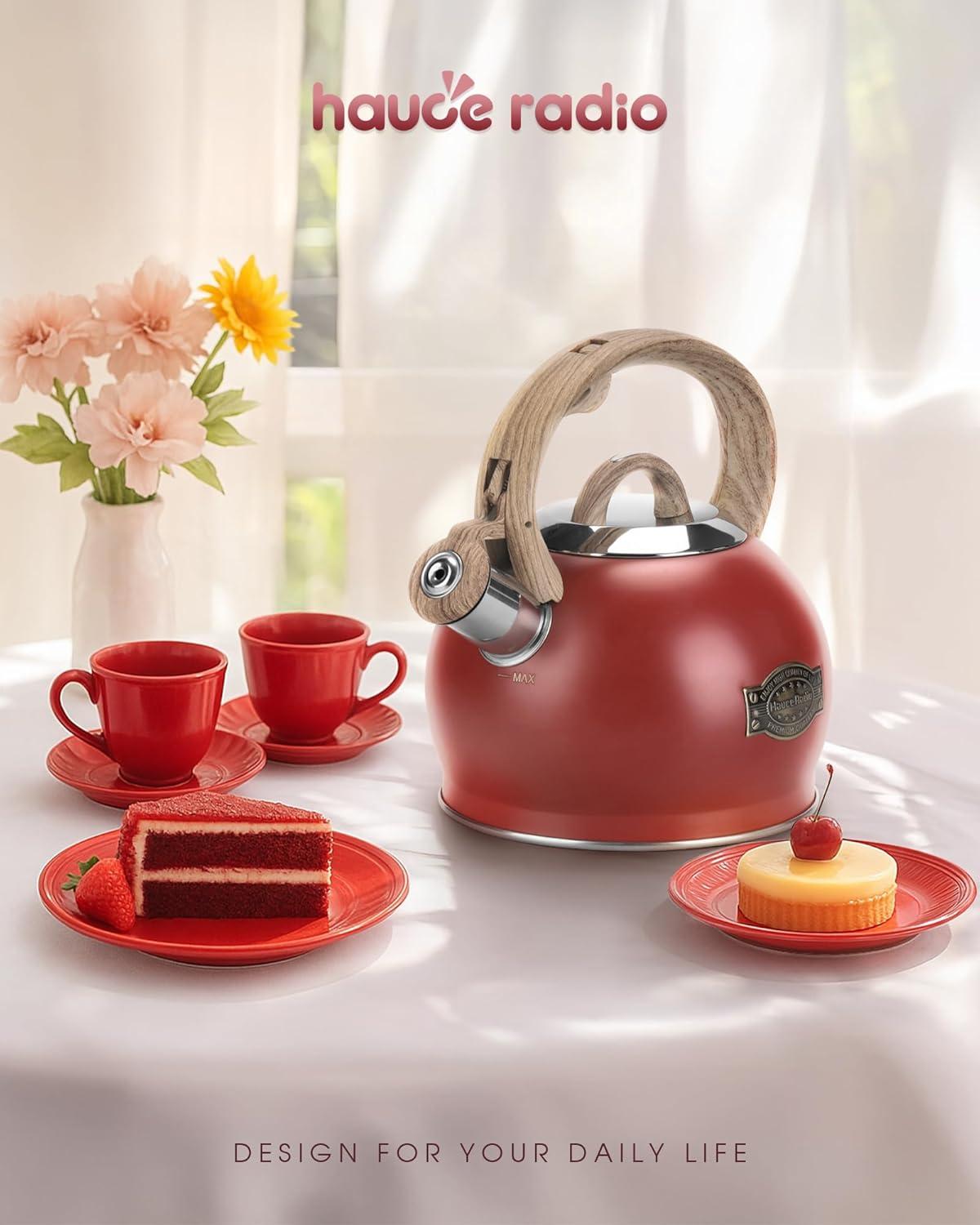 LUXESIT LUXESIT 2.64 Quarts Stainless Steel Whistling Stovetop Tea Kettle
