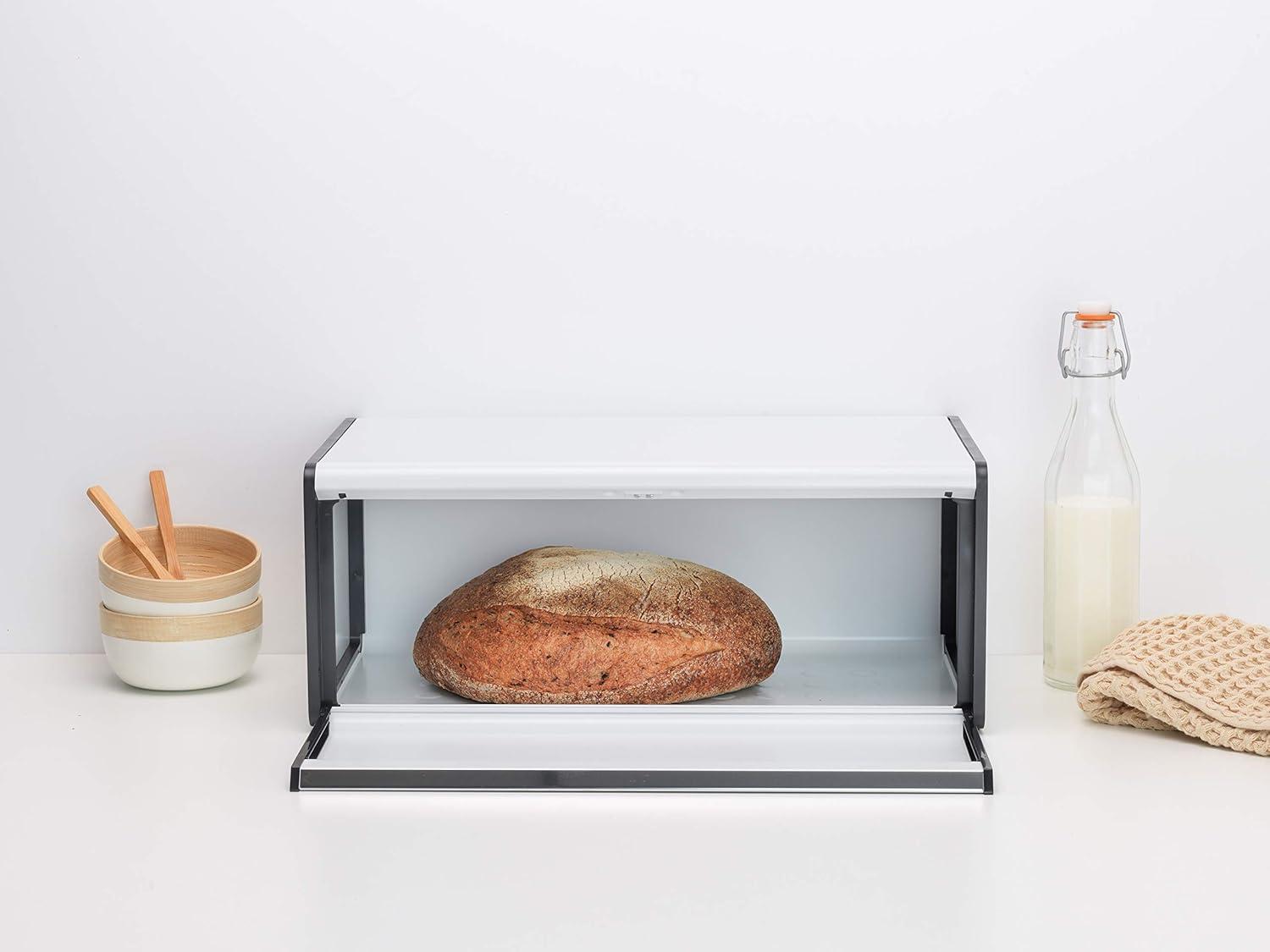 Brabantia Fall Front Bread Box, White
