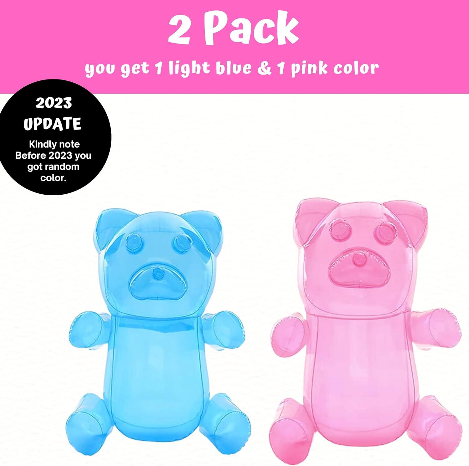 4E's Novelty 2 Pack Inflatable Gummy Bears - 24'' Large Fun Gummy Bear Party Decorations, Colorful Gummy Bear Decor, Perfect Gummy Bear Party Favors