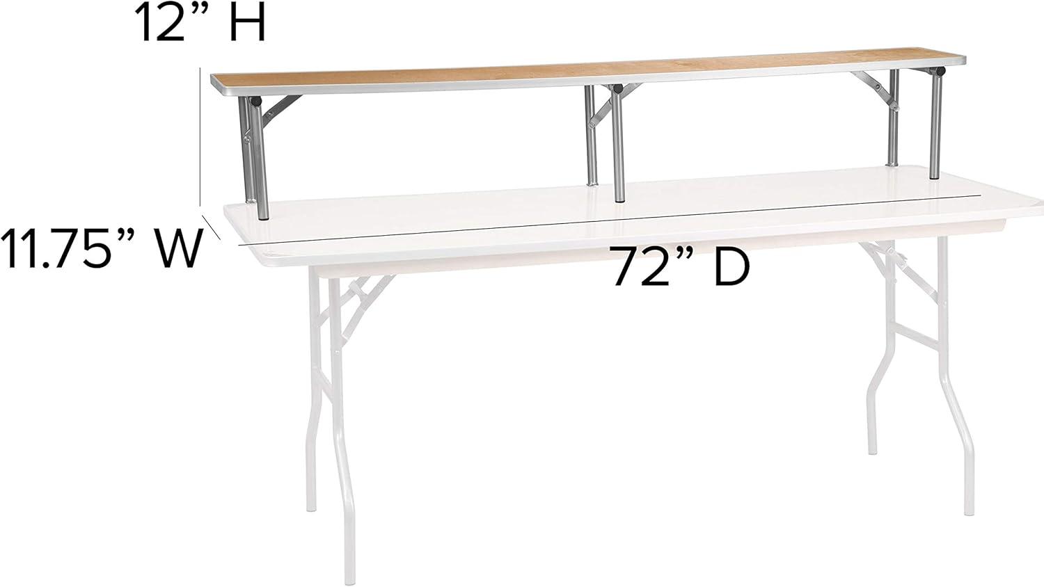 Flash Furniture 72'' x 12'' x 12'' Birchwood Bar Top Riser with Silver Legs