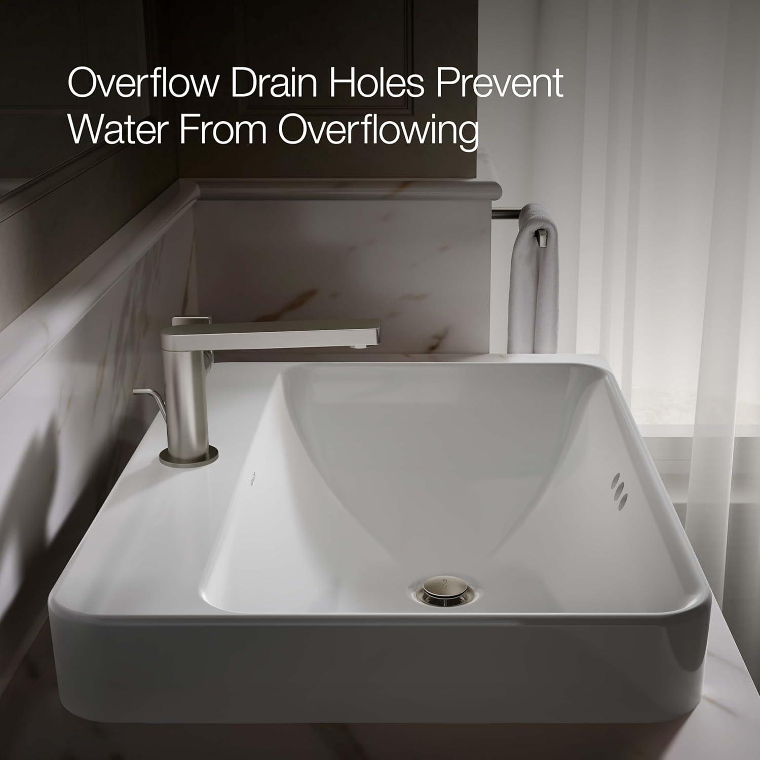 Kohler Vox® Vitreous China Rectangular Vessel Bathroom Sink with Overflow K-2660-1-0