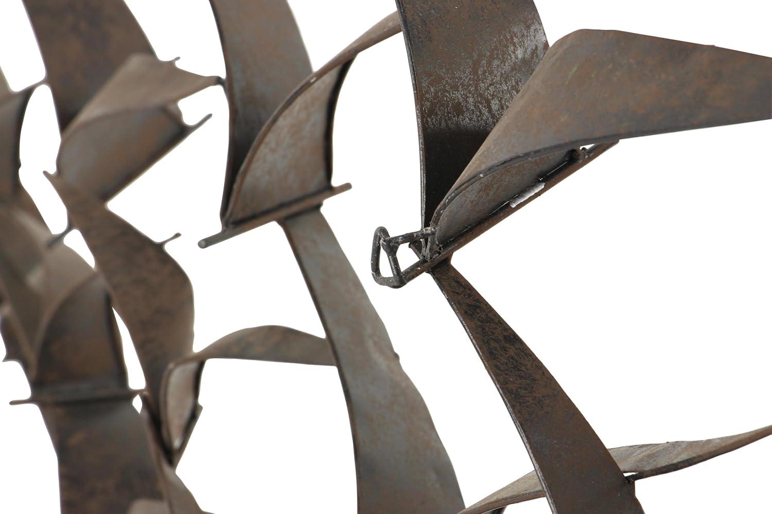 DecMode Black Metal Sleek Flying Flock Of Bird Wall Decor