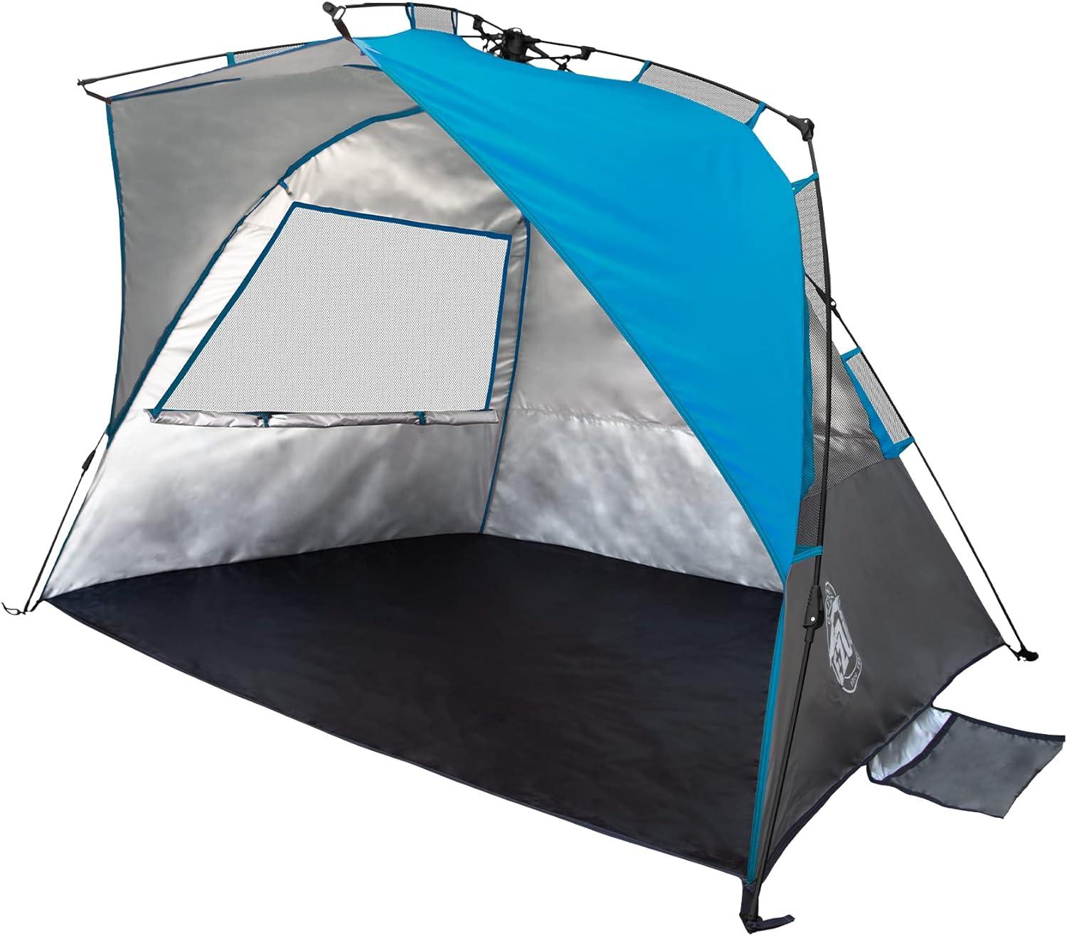 Blue and Gray 2-Person Dome Beach Tent with Carry Bag