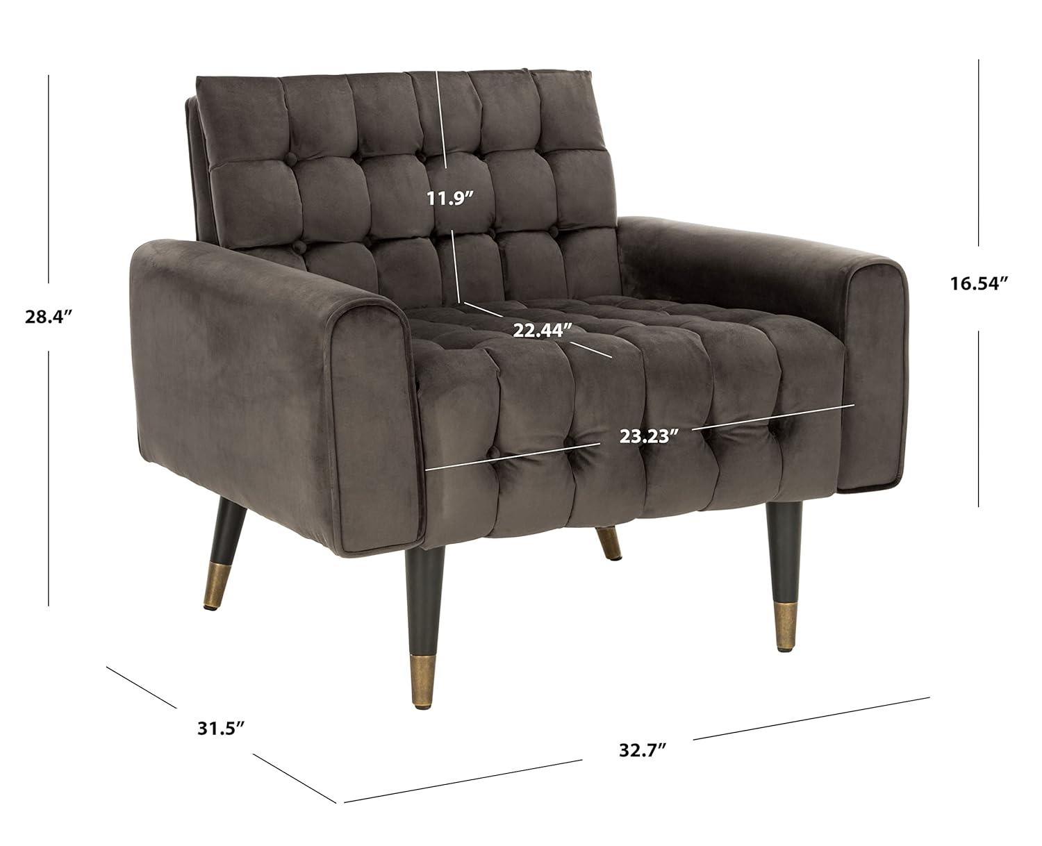 Amaris Tufted Accent Chair - ACH4503 - Shale/Black - Safavieh