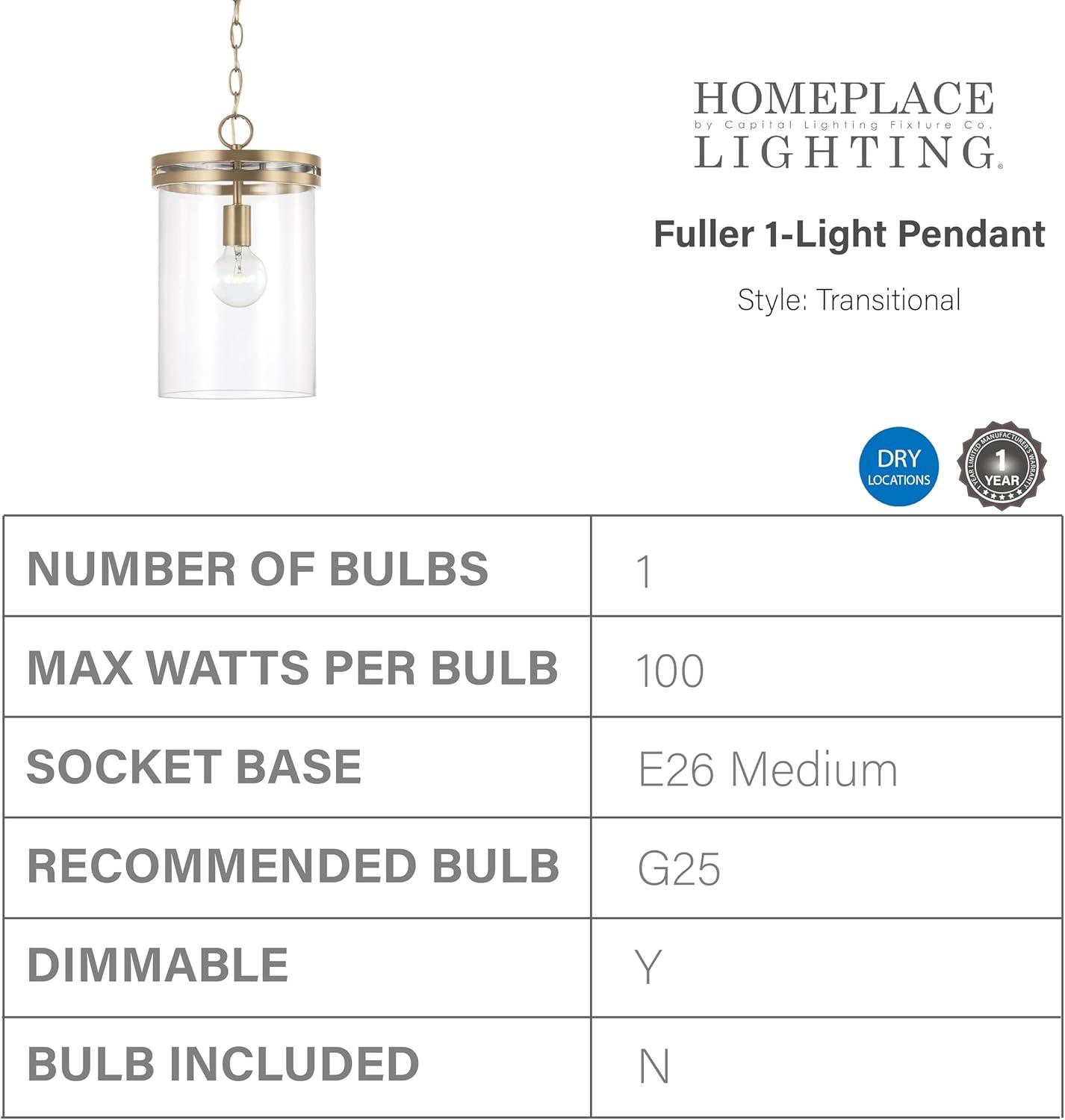 Capital Lighting 348711 Fuller 10" Wide Mini Pendant - Brass