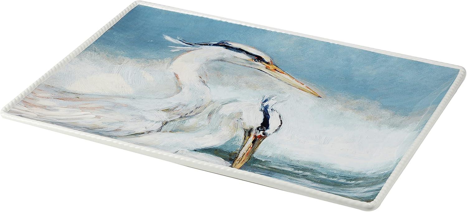 Certified International Shorebirds Rectangular Platter, 16" x 12" x 1.25"