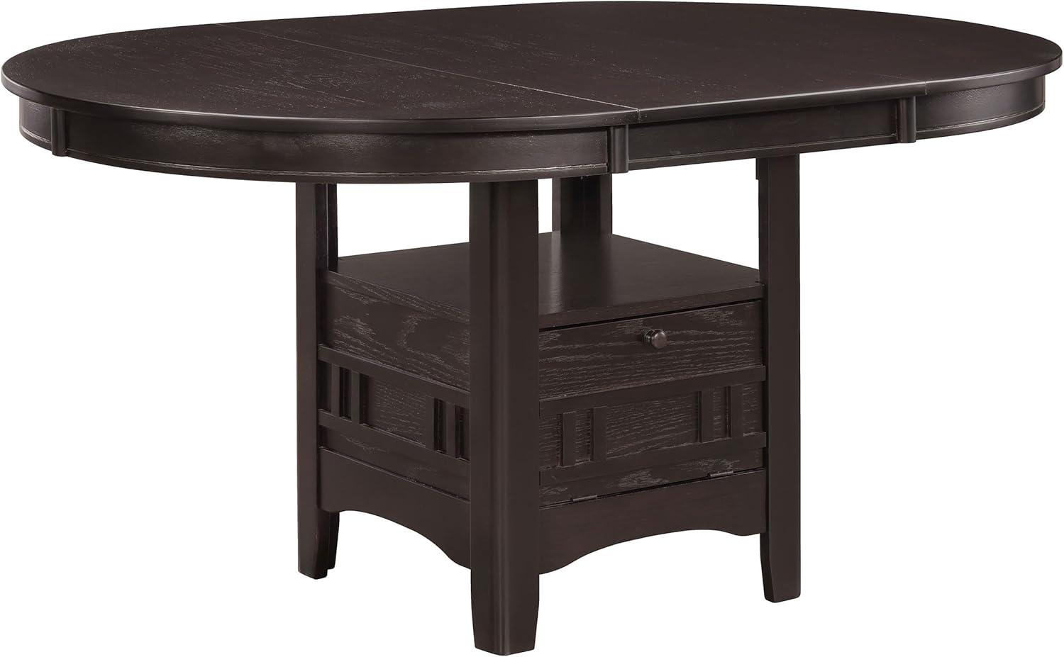 Coaster Lavon Extendable Storage Wood Dining Table in Espresso