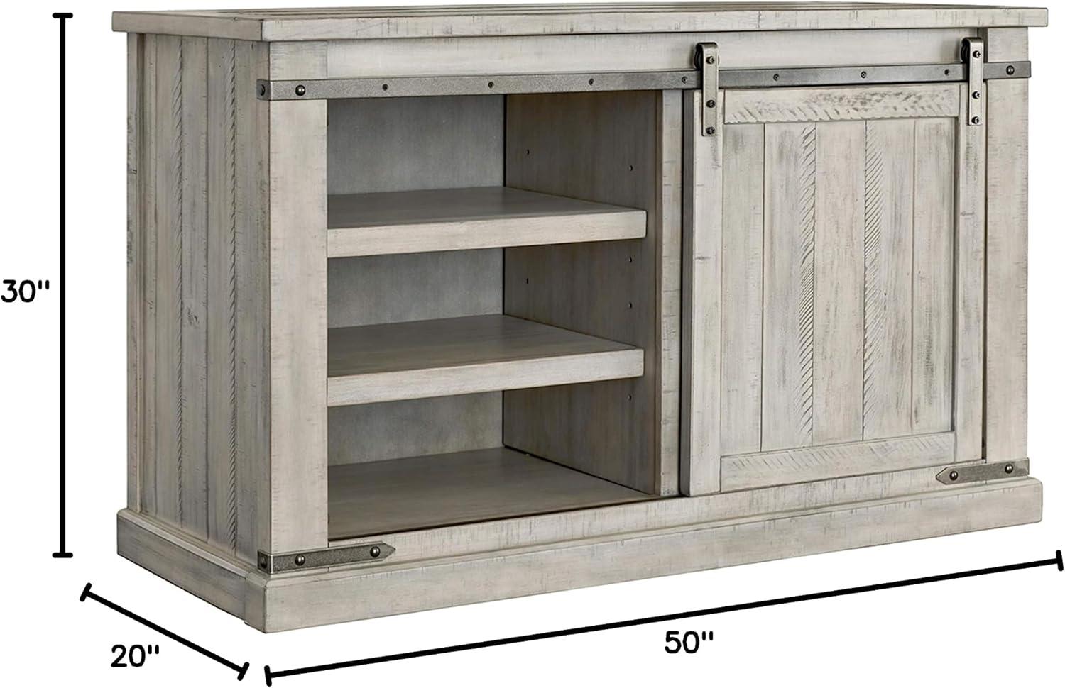 Modern Farmhouse 50" Gray TV Stand with Sliding Barn Doors