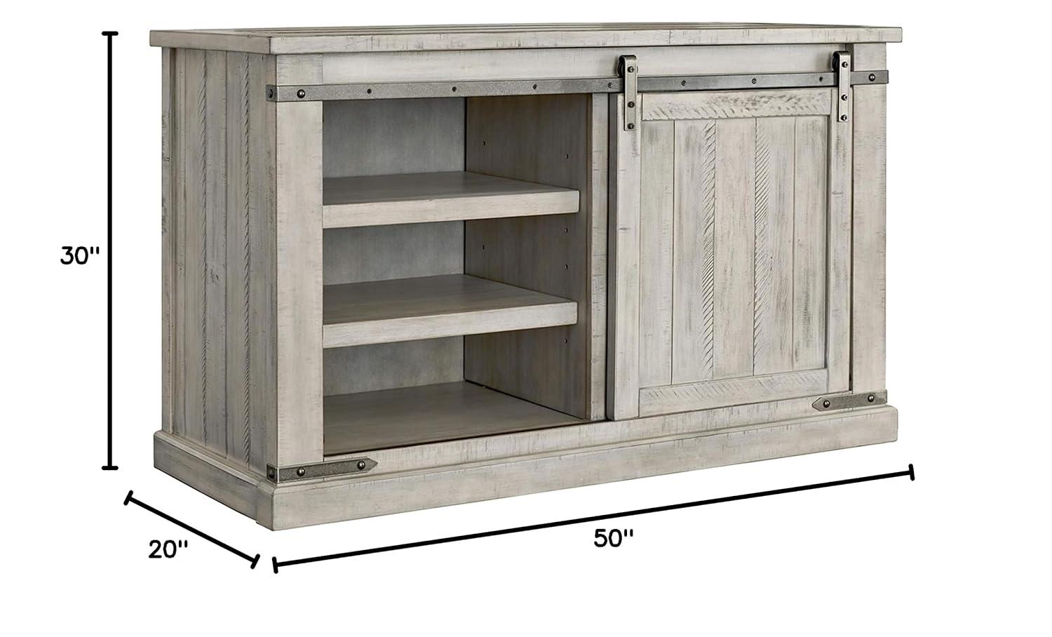 Modern Farmhouse 50" Gray TV Stand with Sliding Barn Doors