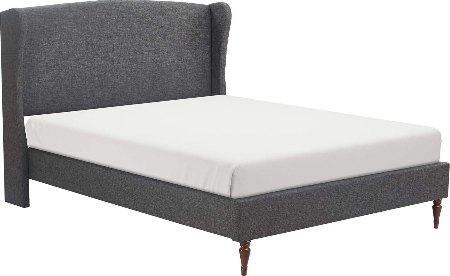 Queen Elmhurst Upholstered Wing Bed Frame Gray - Finch