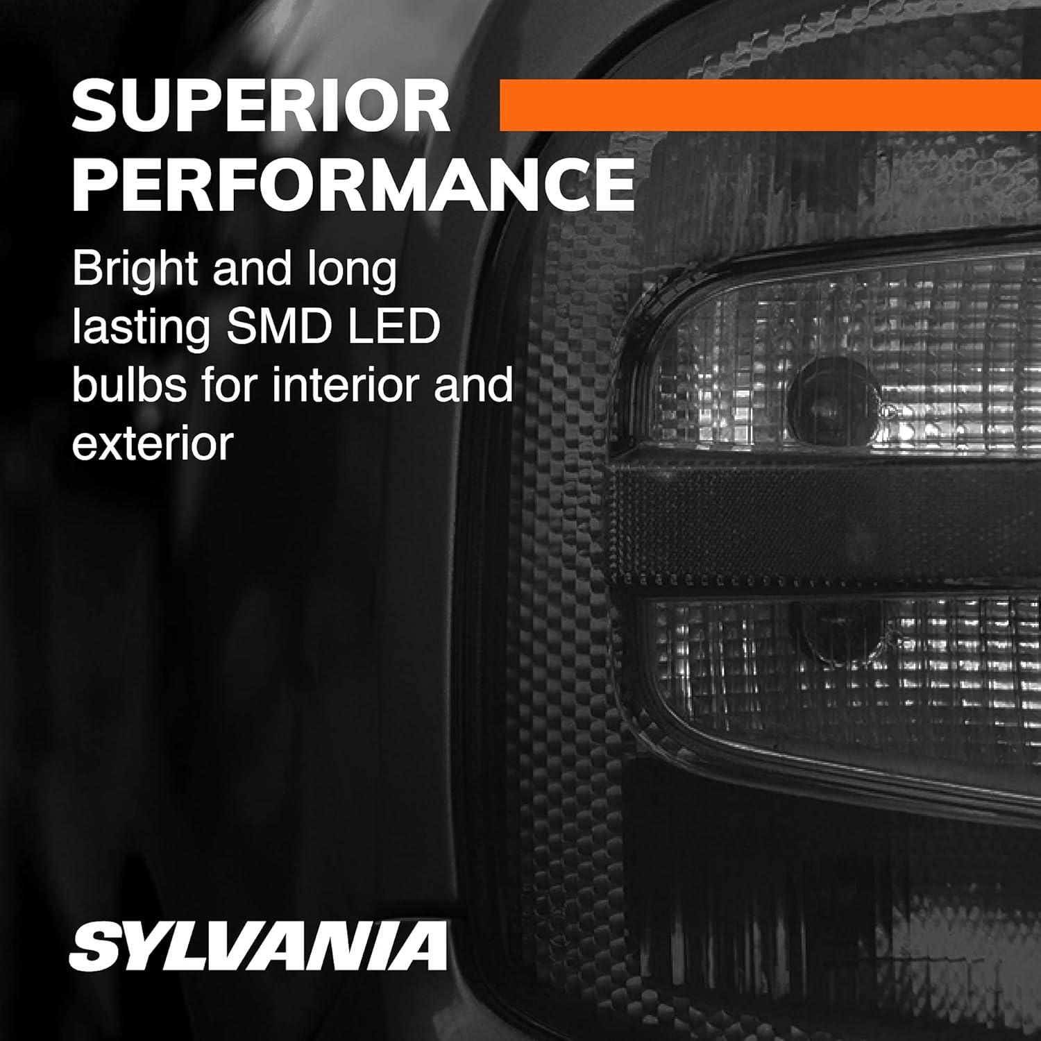 SYLVANIA 168 T10 W5W White LED Bulb, (Contains 2 Bulbs)