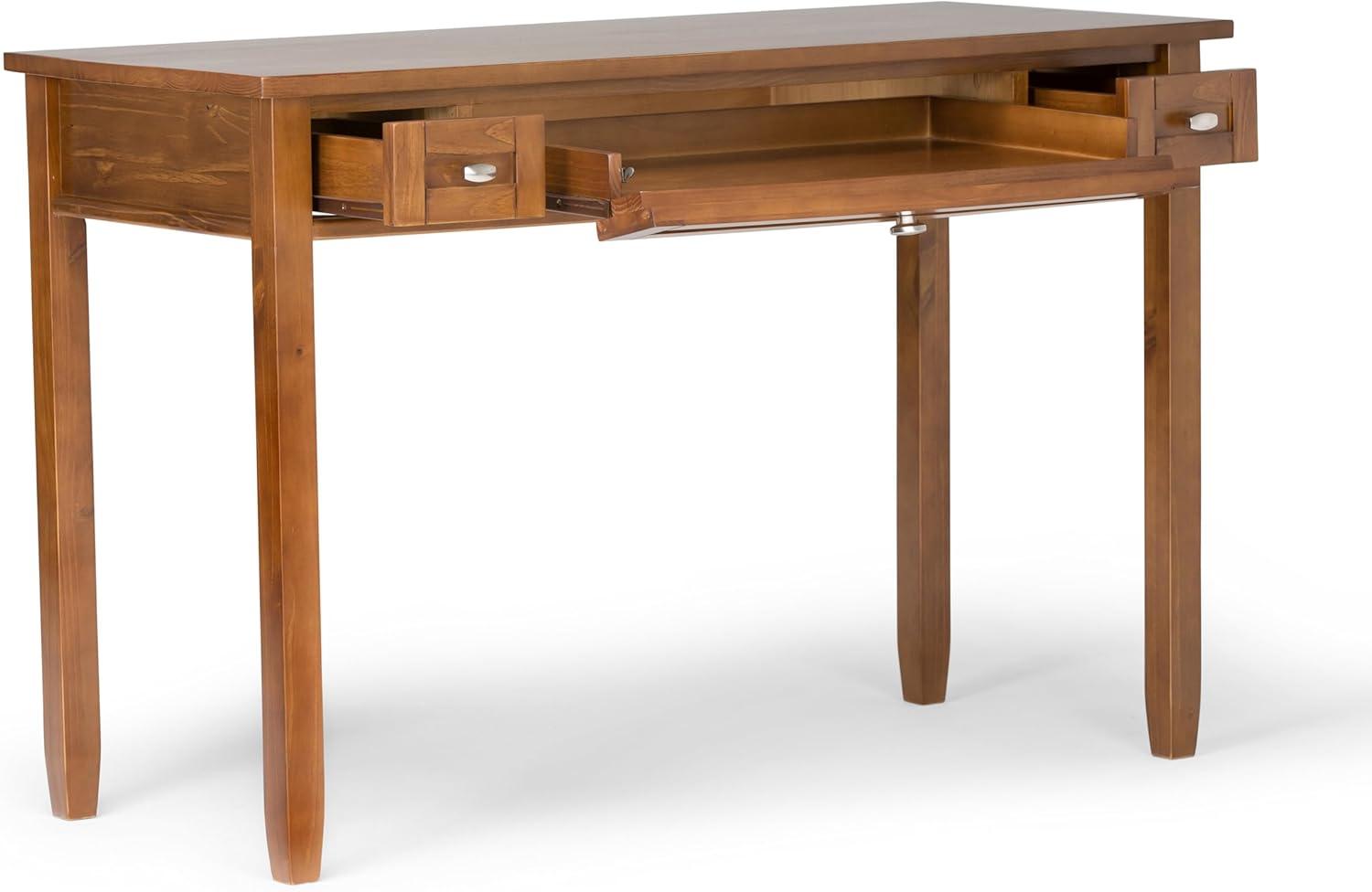 Simpli Home Warm Shaker 48"W Solid Wood Desk, Transitional Style with Keyboard Tray