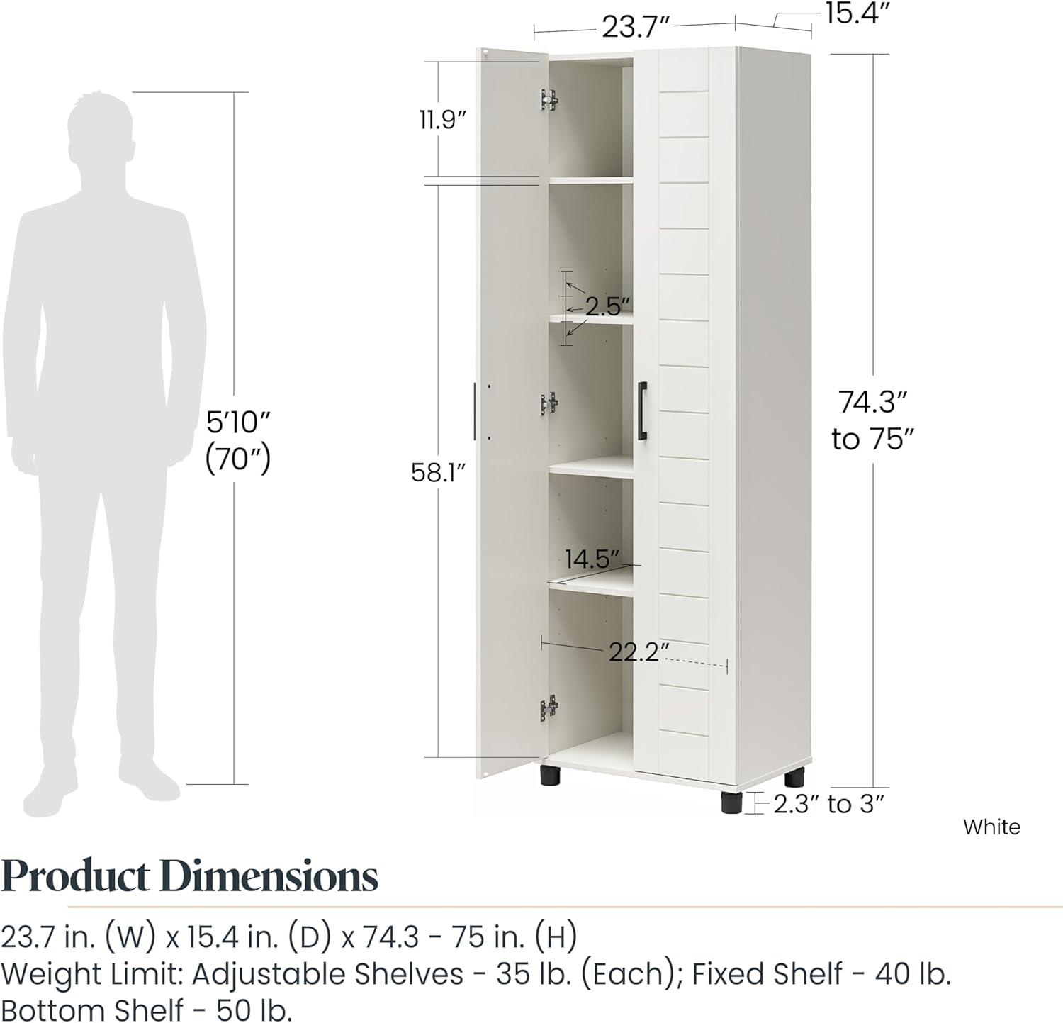 Loxley 24" Wide 2 Door Shiplap Cabinet, White