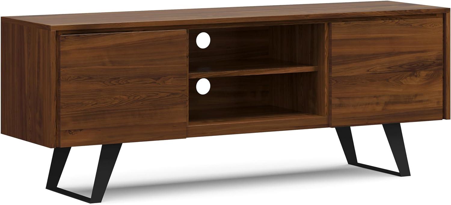 Lowry  63" Wide Modern Industrial TV Media Stand in Walnut For TVs upto 70"