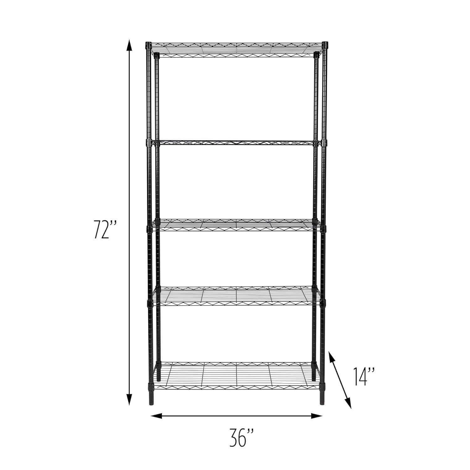 Honey-Can-Do 72 in. H X 14 in. W X 36 in. D Steel Shelving Unit