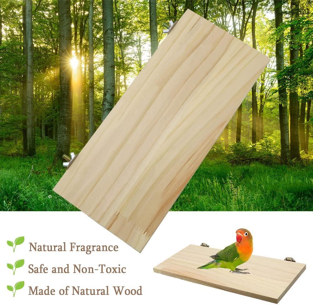 Natural Wood Large Bird Perch Platform for Cages