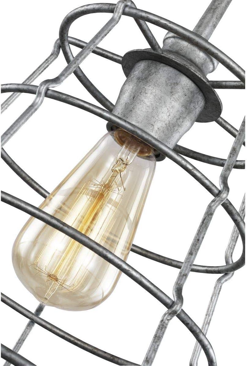 Progress Lighting, Chambers Collection, 1-Light Mini Pendant, Galvanized, Wire-Frame Shade