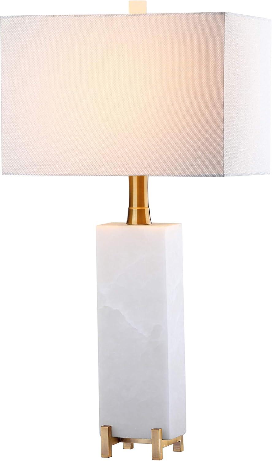 Sloane Alabaster Table Lamp - White/Brass Gold - Safavieh.