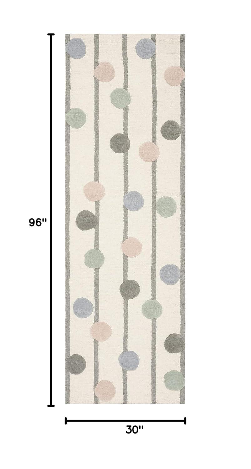 Safavieh Kids Confetti SFK909 Hand Tufted Indoor Runner Rug - Ivory/Multi - 2'6"x8' - Safavieh