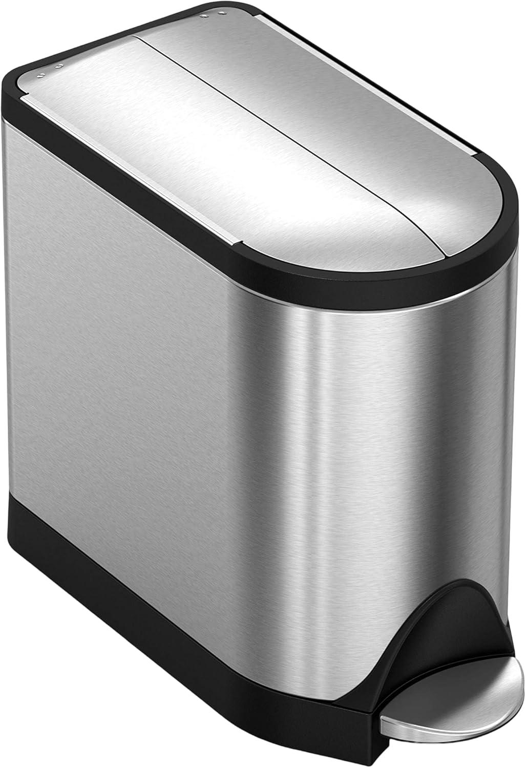 simplehuman ® Brushed Metal Butterfly Trash Can