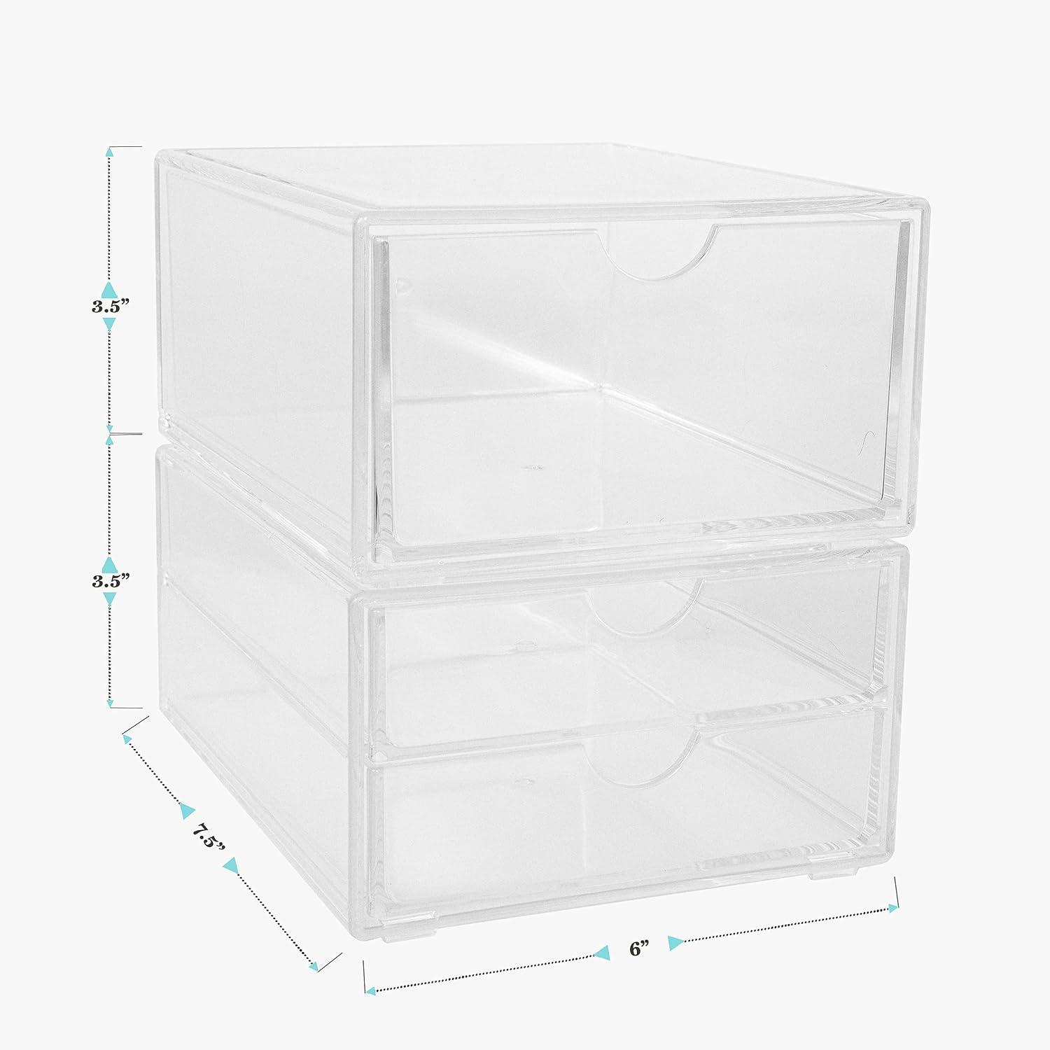 Martha Stewart Thomas Martha Stewart Stackable Plastic Office Desktop Organizer Boxes - Single Drawer and 2 Drawers