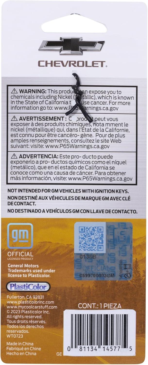 Plasticolor 004577R01 Chevrolet Textured Black and Chrome Bowtie Enamel Key Chain