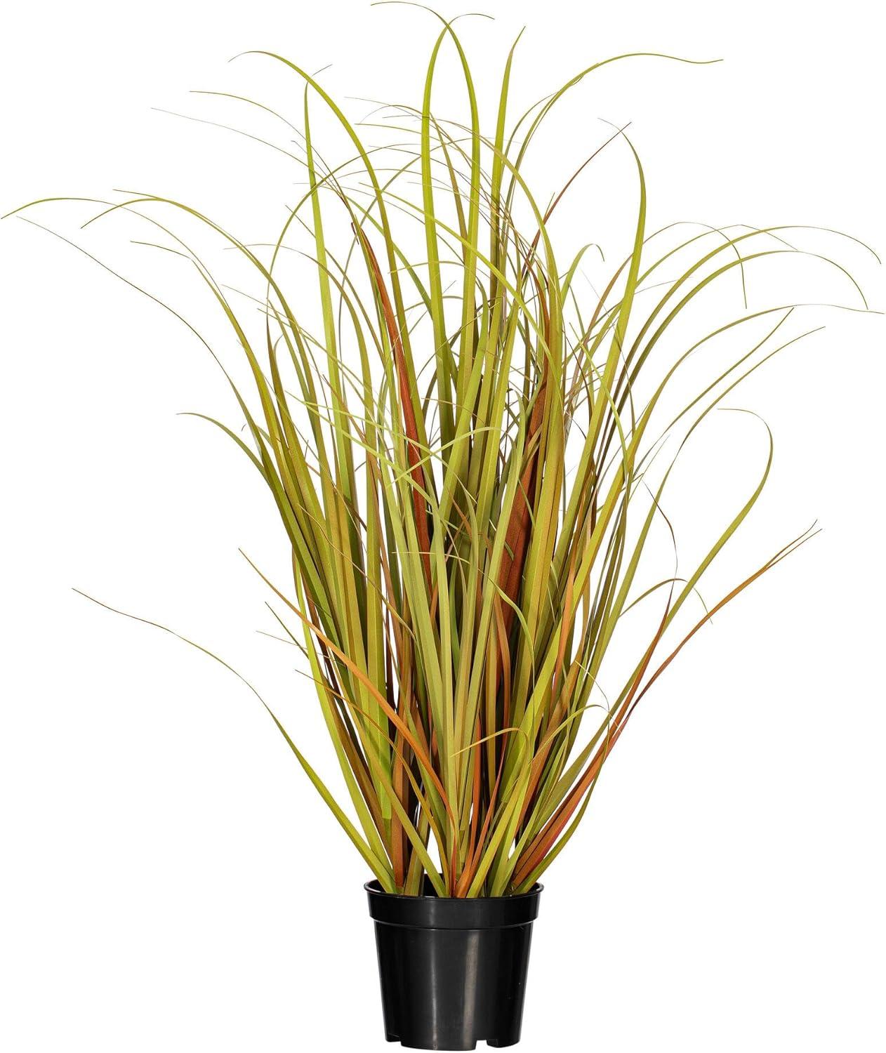 Vickerman 24" PVC Artificial Potted Mixed Brown Grass.