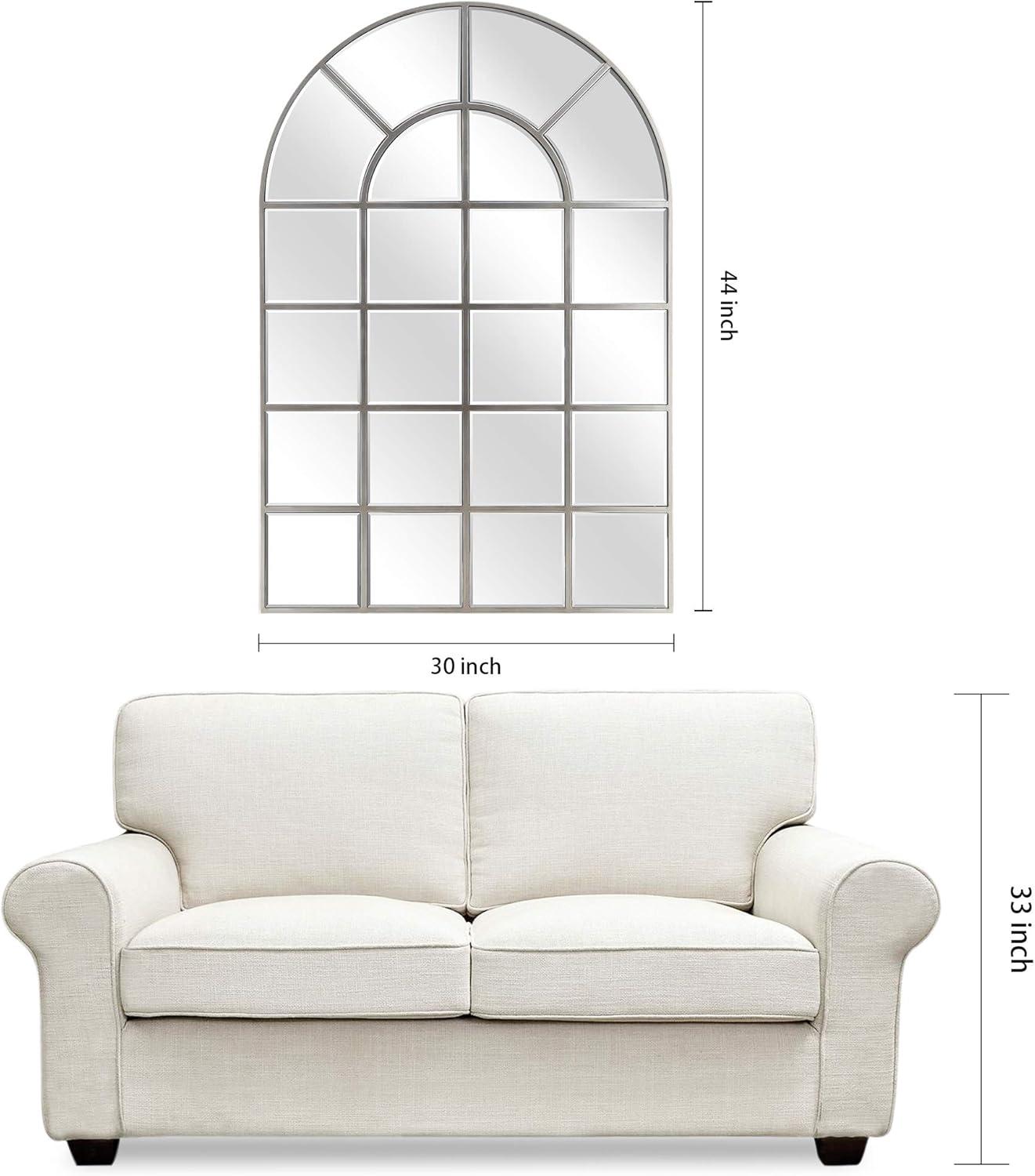 Empire Art Direct  30 x 44 in. MDF Base Covered with Beveled Arch Window Wall Mirror - 0.25 in. Beveled Edge