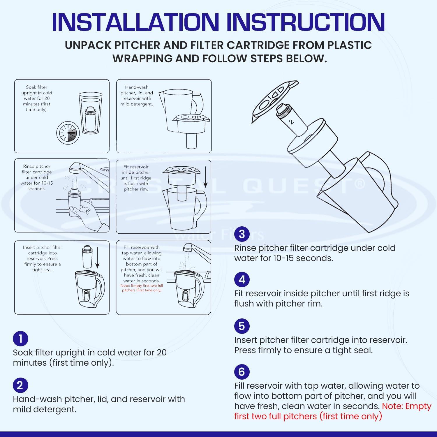 Water Pitcher Filter System Clear SMART + Fluoride Removal