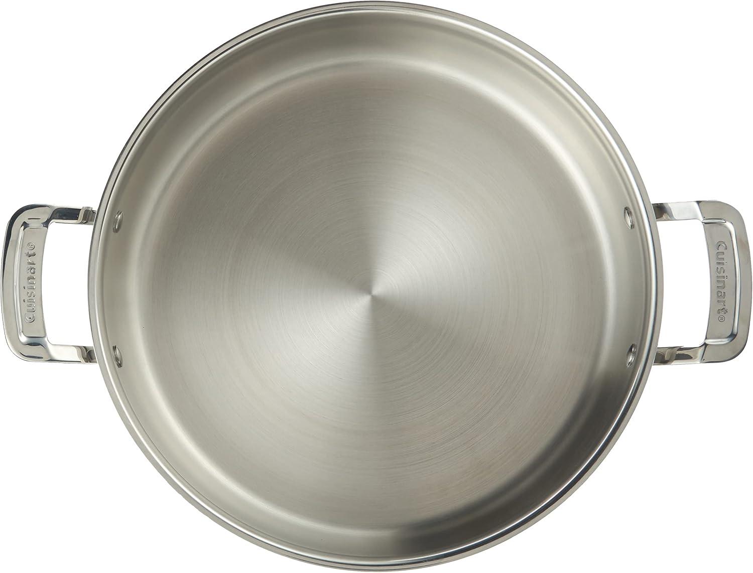 Cuisinart MultiClad Pro 13" Round 5.5 qt Stainless Steel Casserole Dishes, Dishwasher Safe