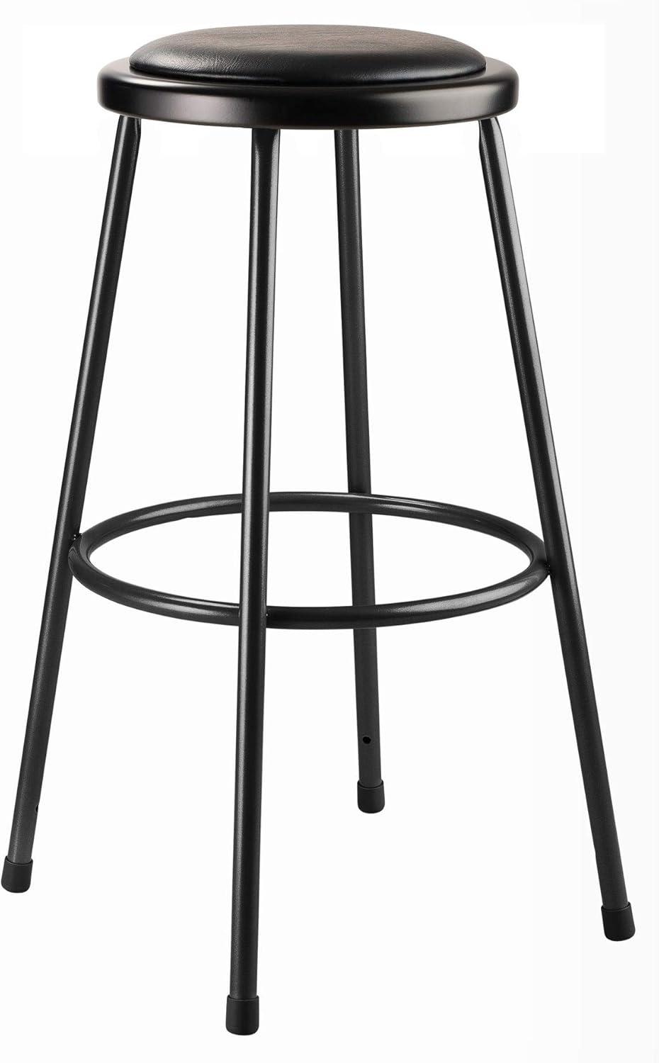 24" Heavy Duty Vinyl Padded Steel Stool - Black