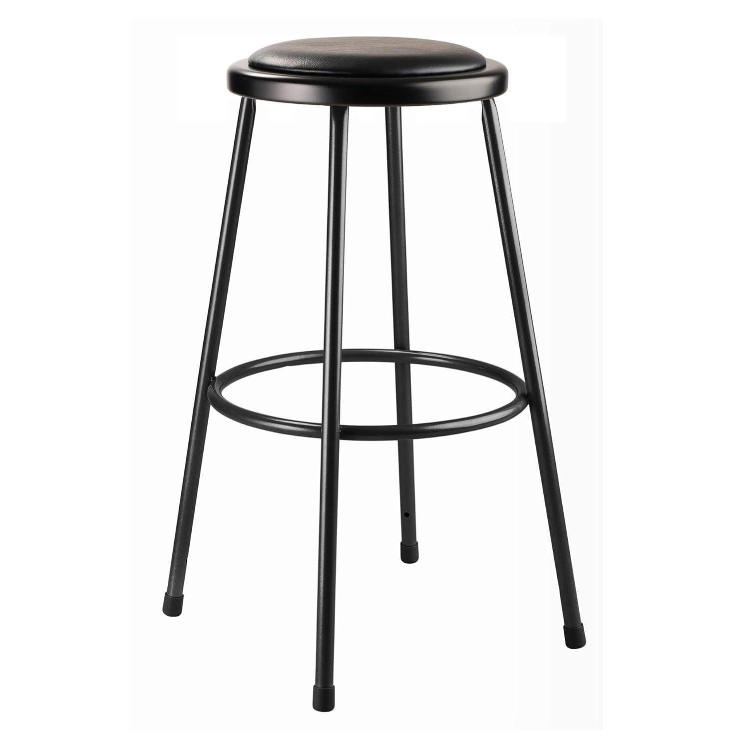 National Public Seating 6400 Series Heavy Duty Vinyl Padded Steel Lab Stool with Footing