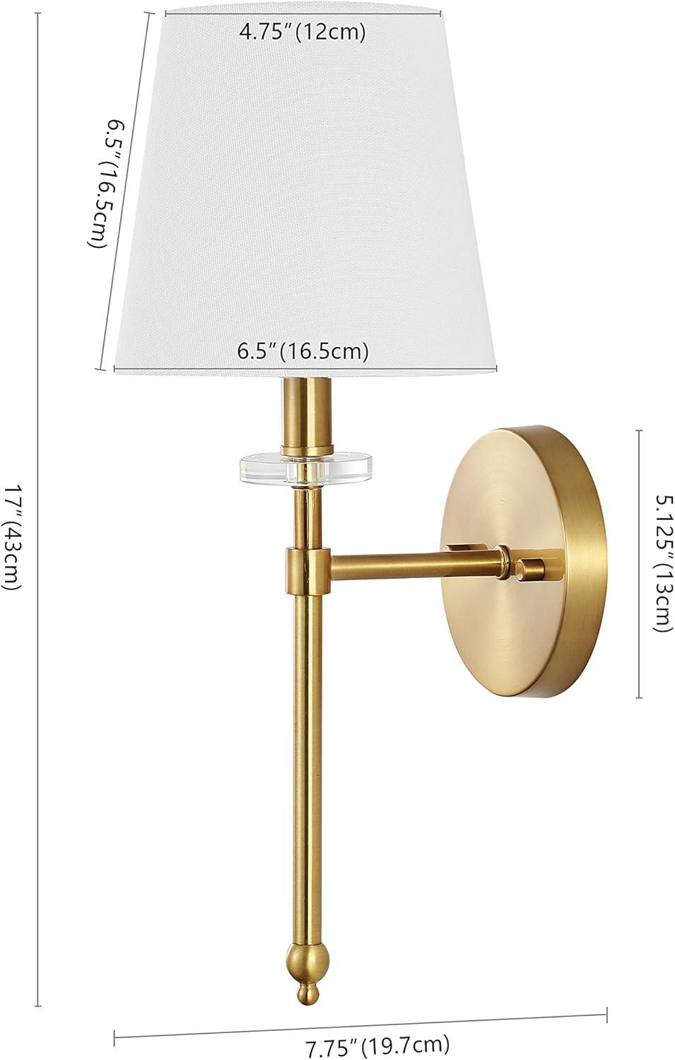 JONATHAN Y JYL9920A Olivia 6.5" 1-Light Modern Midcentury Iron LED Vanity Contemporary French Country Bathroom Hallway Living Room Bedroom Mirror Cabinet, Brass Gold