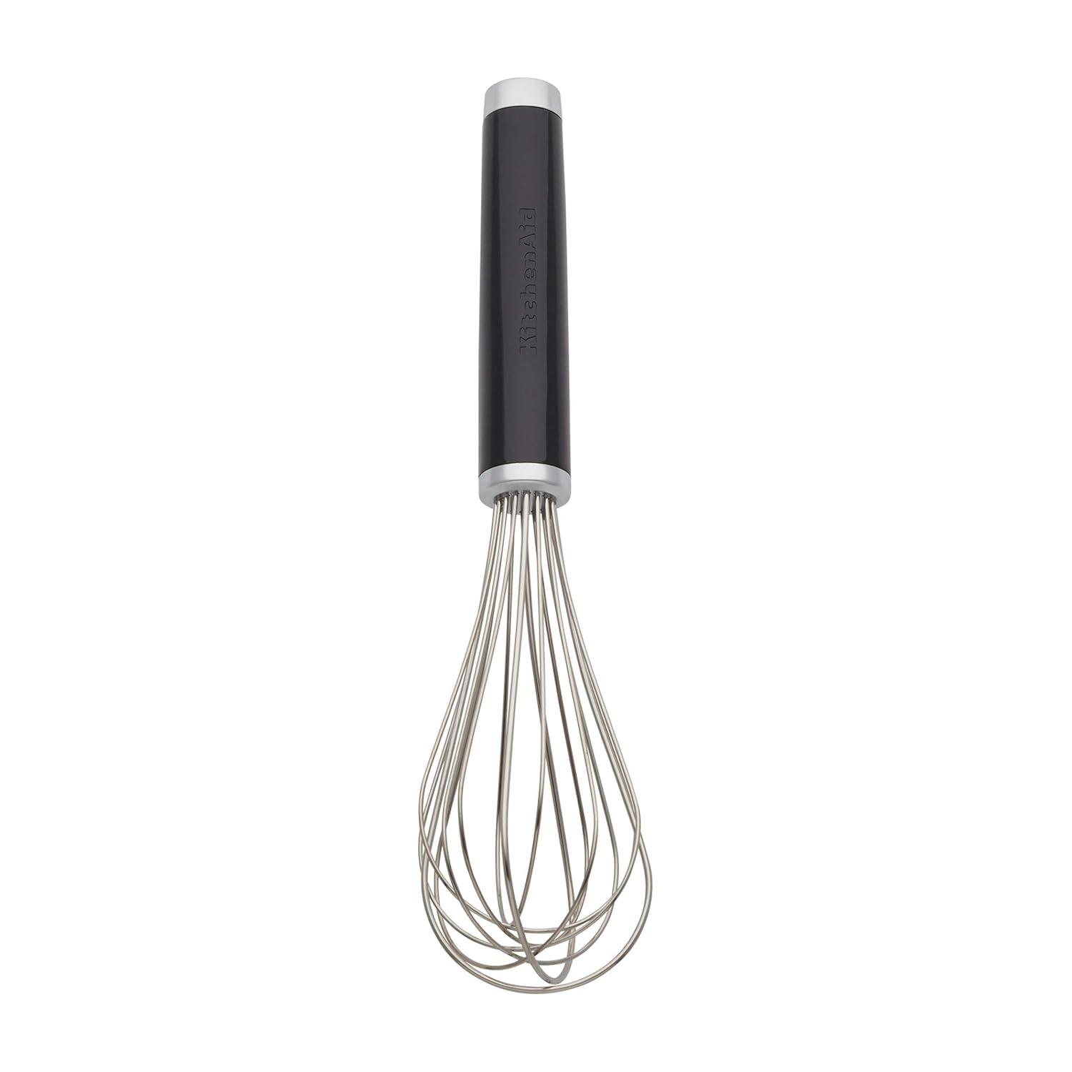 KitchenAid Stainless Steel Utility Whisk: Metal Wire Whisk, Kitchen Tools, Dishwasher-Safe, Black, 10.75" Length
