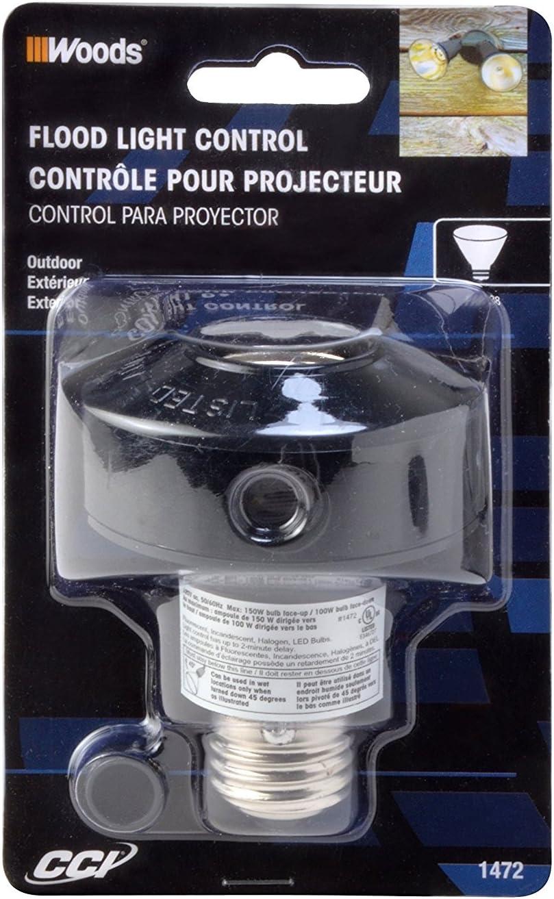 Woods Light Sensor Photocell Flood Light, 5.88"