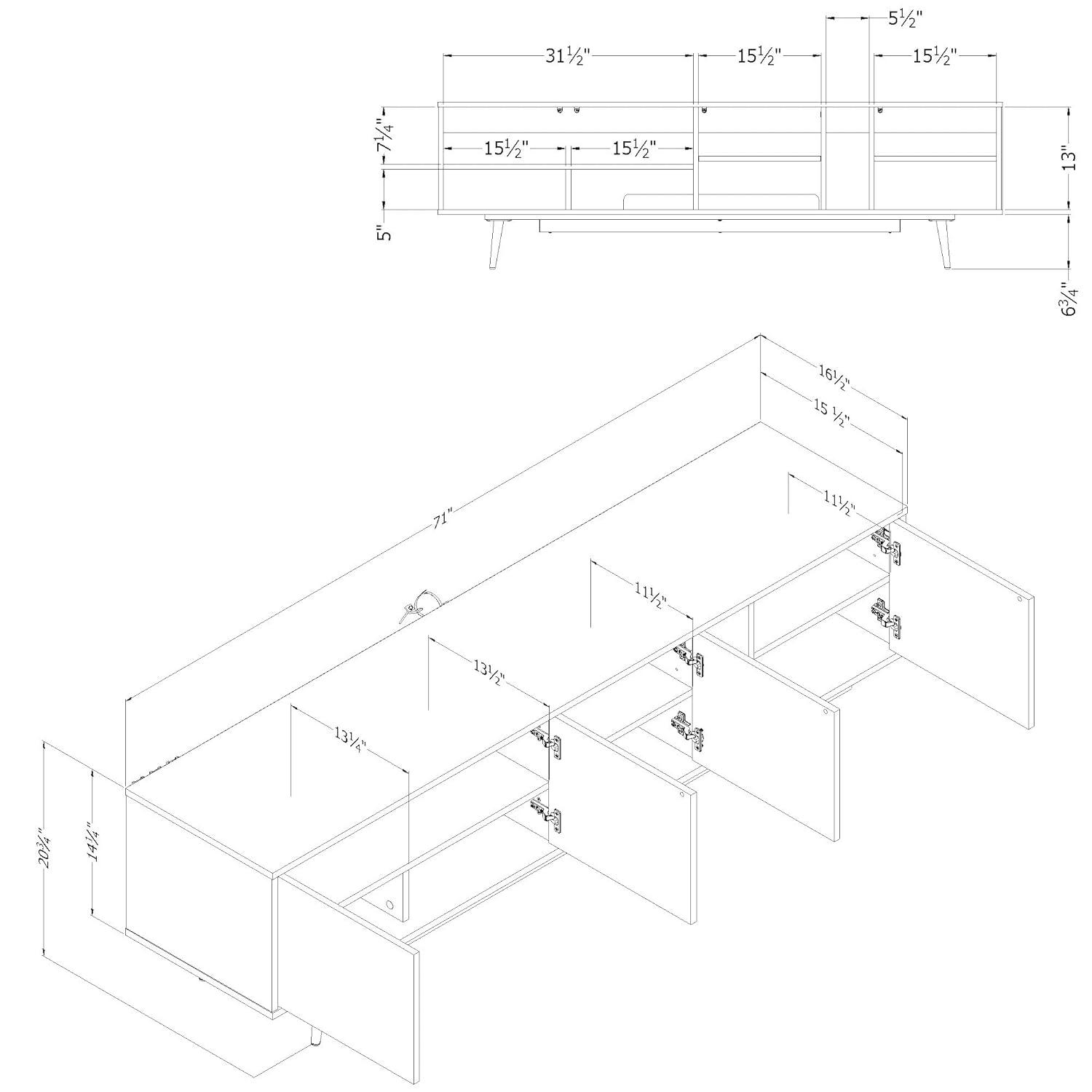South Shore Mezzy TV Stand With Doors
