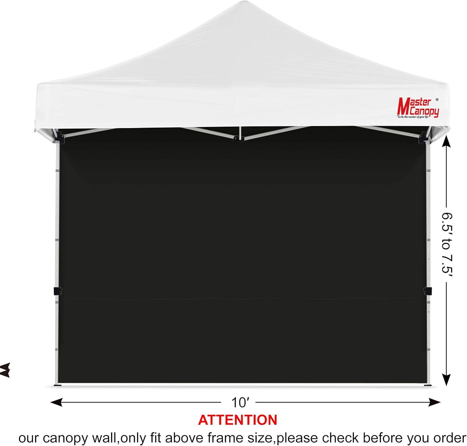 HLong Canopy Tent Sidewall for 10x10 Pop Up Canopy, 1 Piece, Black